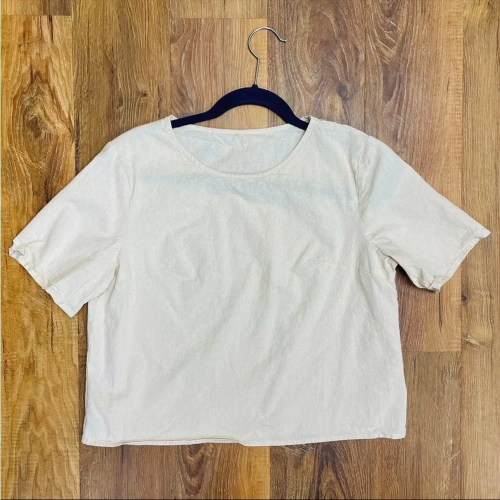 2 piece set matching top and bottom Medium Beige coord cream - Picture 4 of 5